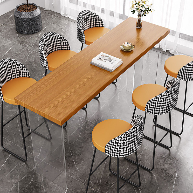 Tables - โต๊ะบาร์ไม้เนื้อแข็งอะคริลิกสไตล์นอร์ดิก โต๊ะสูงติดผนังระเบียงสไตล์โมเดิร์นมินิมอล เฟอร์นิเจอร์ภายในบ้าน FYFD