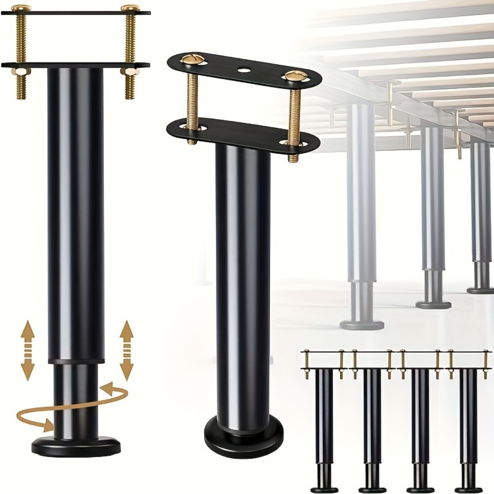 Canopy Bed Frame Metal Queen - ปรับความสูงได้: ขารองรับโครงเตียง 4 ชิ้น เหล็กแข็งแรงทนทานพร้อมฐานยางเพื่อความมั่นคง เหมาะสําหรับเตียงขนาดควีนไซส์และคิงไซส์
