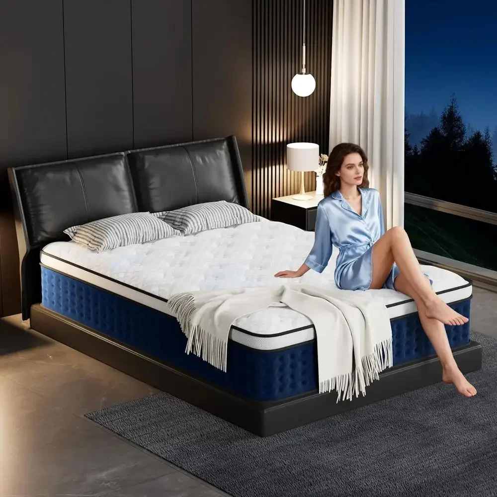 Memory Foam Mattress In A Box Queen - ที่นอนไฮบริดขนาดควีนไซส์ 12 นิ้ว บรรจุในกล่อง พร้อมโฟมเมมโมรี่เจล สปริงหุ้มแยกอิสระ