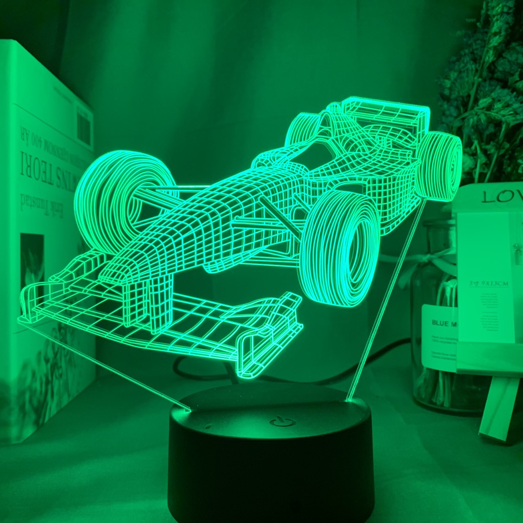 F1สูตร1รถแข่งรถ3d Illusion Led - Floating Nightstand With Led Light บทวิจารณ์และราคา