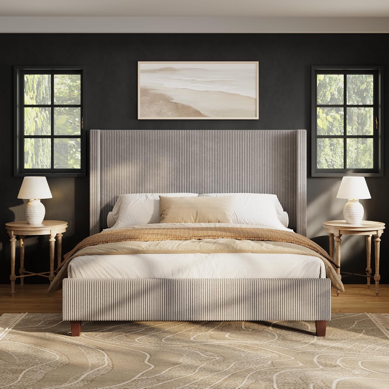 โครงเตียงขนาดควีนไซส์พร้อมหัวเ - Canopy Bed Frame Metal Queen บทวิจารณ์และราคา