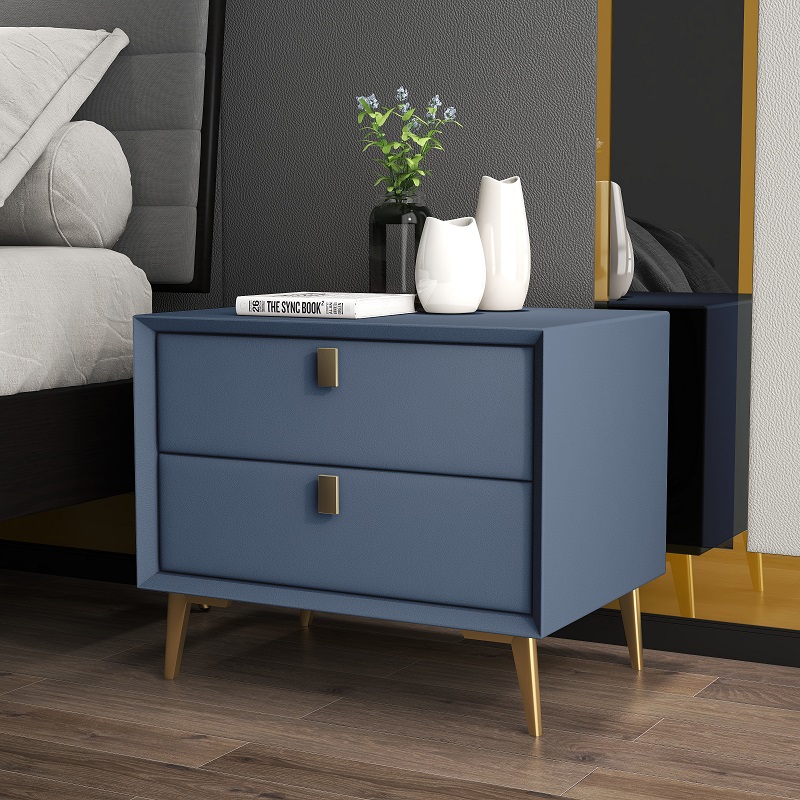 โต๊ะข้างเตียงห้องนอนสไตล์โมเดิ - Solid Wood Nightstand 2 Drawers บทวิจารณ์และราคา