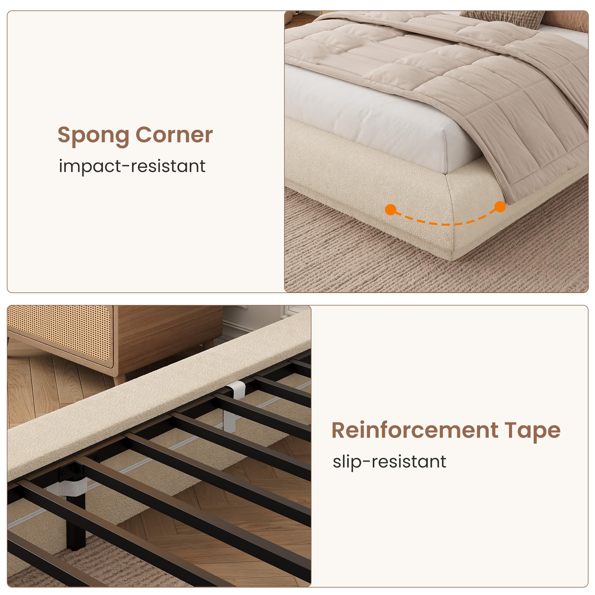 โครงเตียงแบบแพลตฟอร์มขนาดควีนค - Canopy Bed Frame Metal Queen บทวิจารณ์และราคา