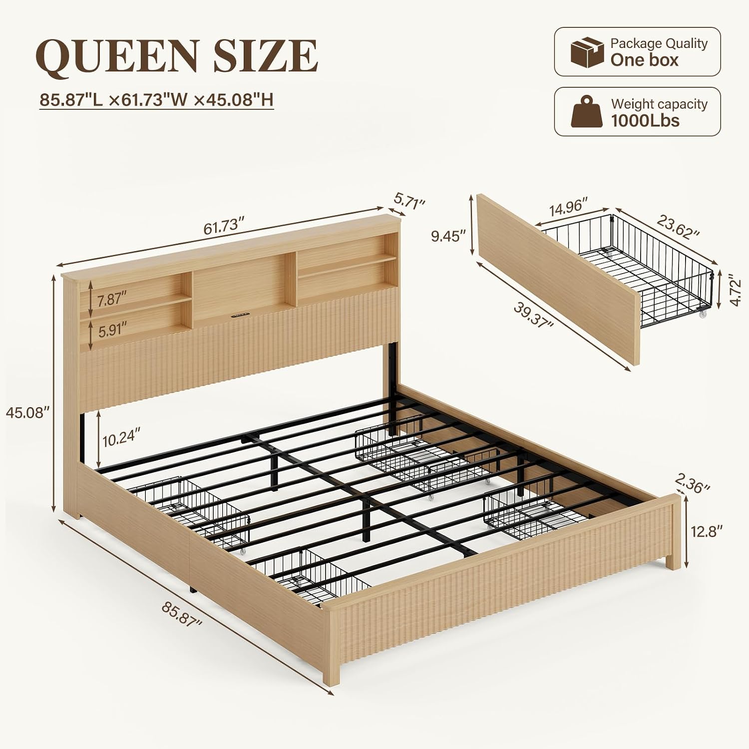 โครงเตียงขนาดควีนไซส์พร้อมลิ้น - Canopy Bed Frame Metal Queen บทวิจารณ์และราคา