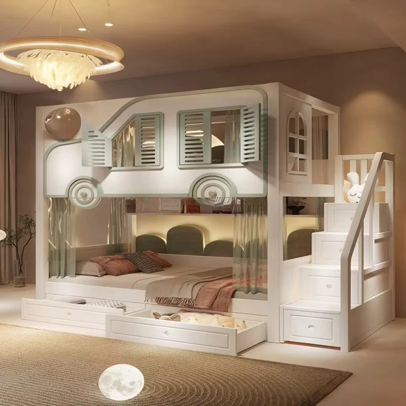 เตียงสองชั้นดีไซน์ใหม่สำหรับเด - Bunk Bed With Stairs And Slide บทวิจารณ์และราคา