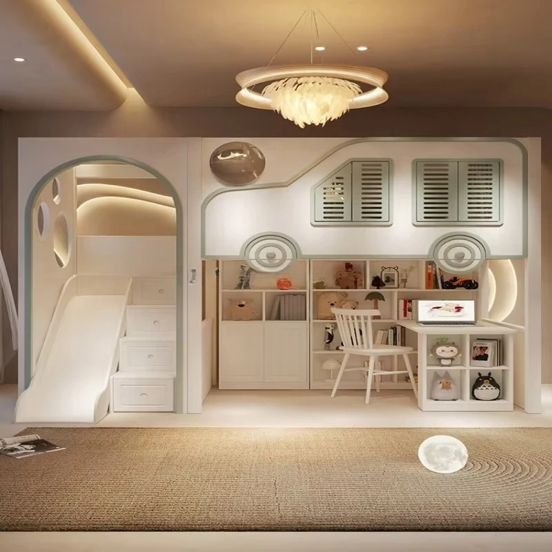 เตียงสองชั้นดีไซน์ใหม่สำหรับเด - Bunk Bed With Stairs And Slide บทวิจารณ์และราคา