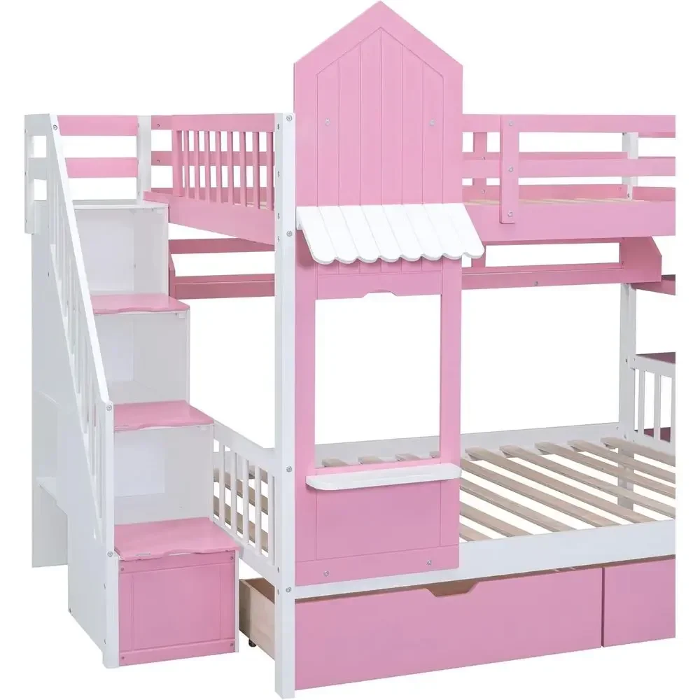 เตียงสองชั้นสำหรับเด็ก พร้อมบั - Bunk Bed With Stairs And Slide บทวิจารณ์และราคา