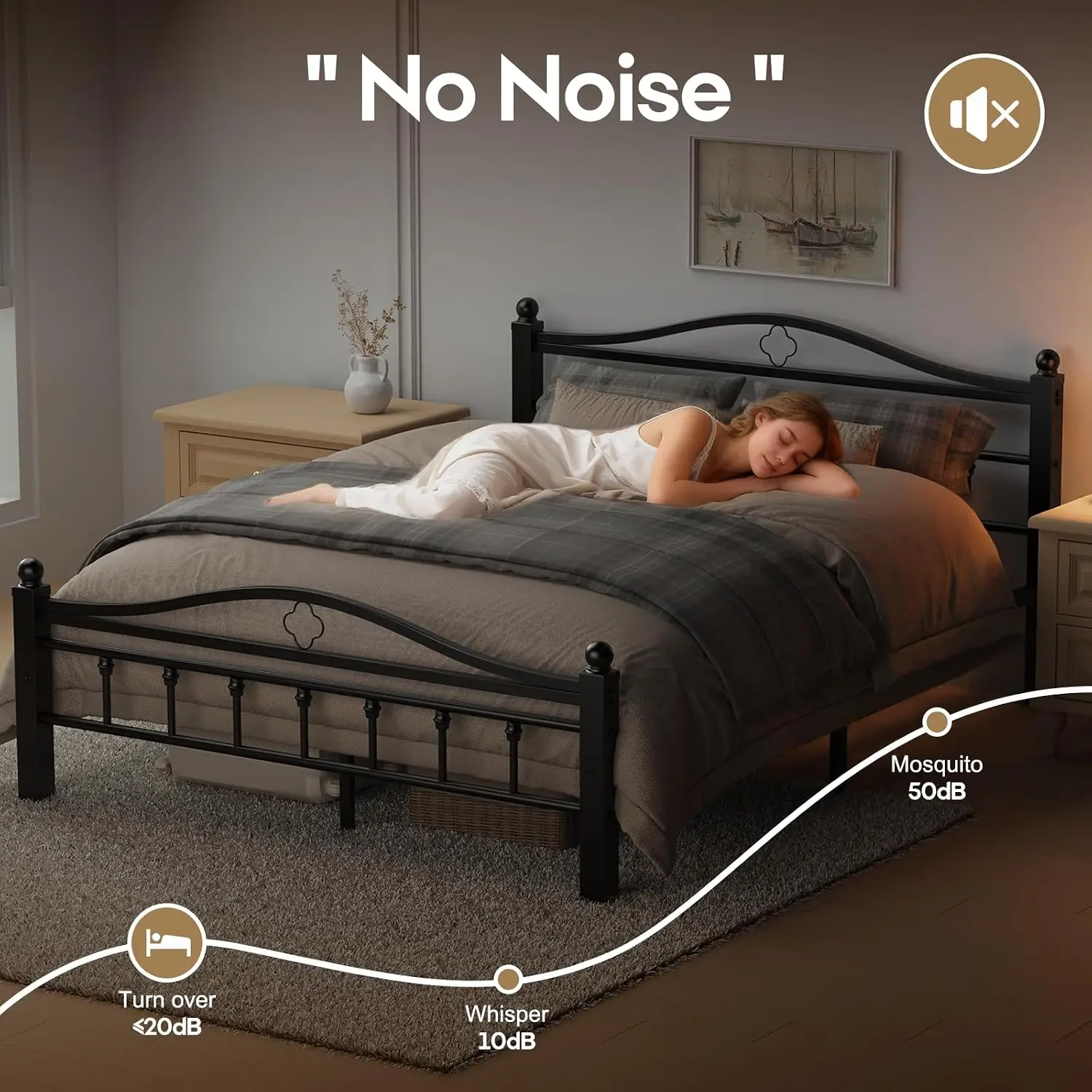 โครงเตียงโลหะขนาดควีนพร้อมหัวเ - Canopy Bed Frame Metal Queen บทวิจารณ์และราคา