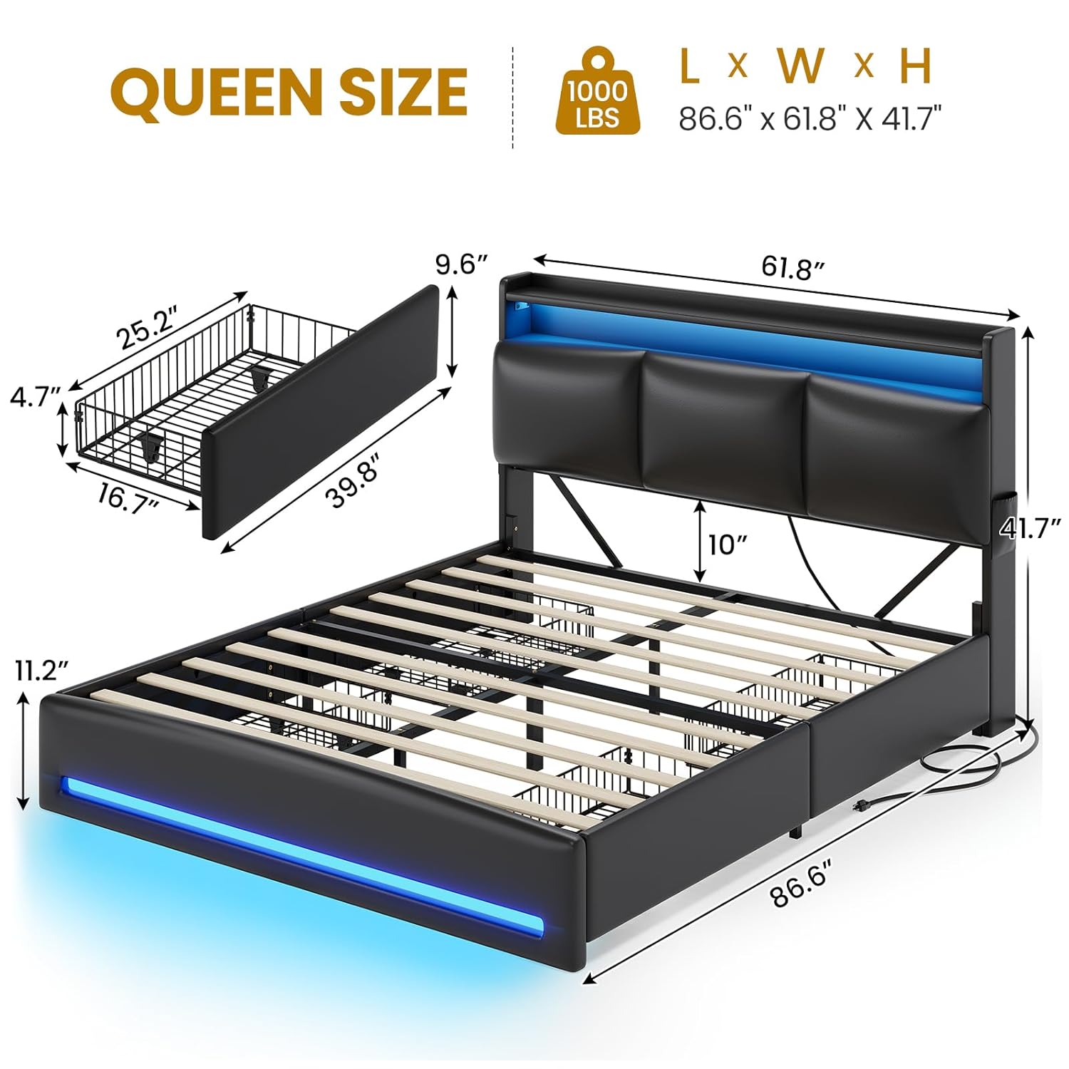 โครงเตียงควีนไซส์พร้อมหัวเตียง - Canopy Bed Frame Metal Queen บทวิจารณ์และราคา