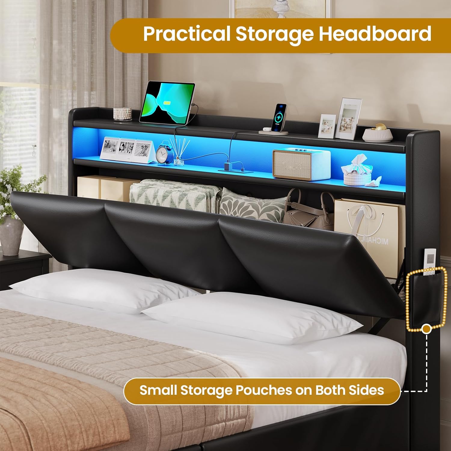 โครงเตียงควีนไซส์พร้อมหัวเตียง - Canopy Bed Frame Metal Queen บทวิจารณ์และราคา