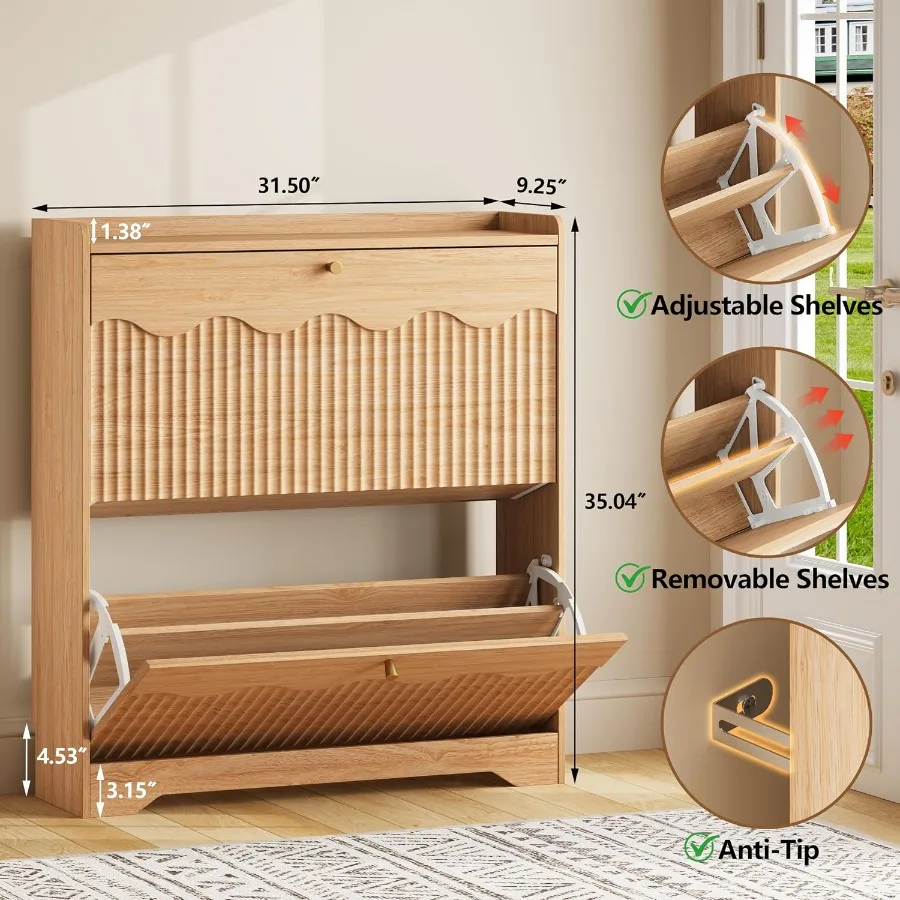 ตู้เก็บรองเท้าดีไซน์ทันสมัย พร - Shoe Rack Cabinet Narrow Entryway บทวิจารณ์และราคา