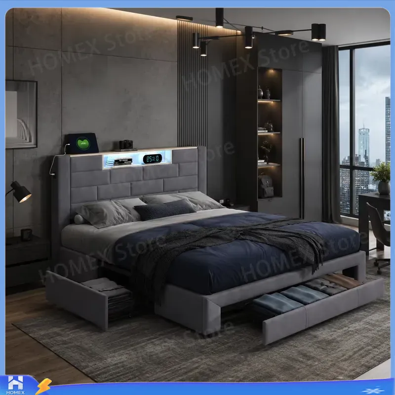 โครงเตียงคู่ขนาด 5 ฟุต พร้อมที - Gas Lift Storage Bed Hydraulic บทวิจารณ์และราคา