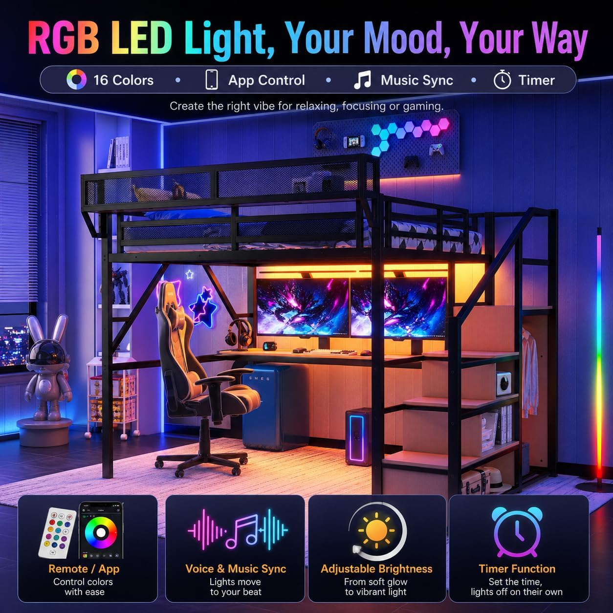 เตียงสองชั้น Mirightone Queen  - Canopy Bed Frame Metal Queen บทวิจารณ์และราคา