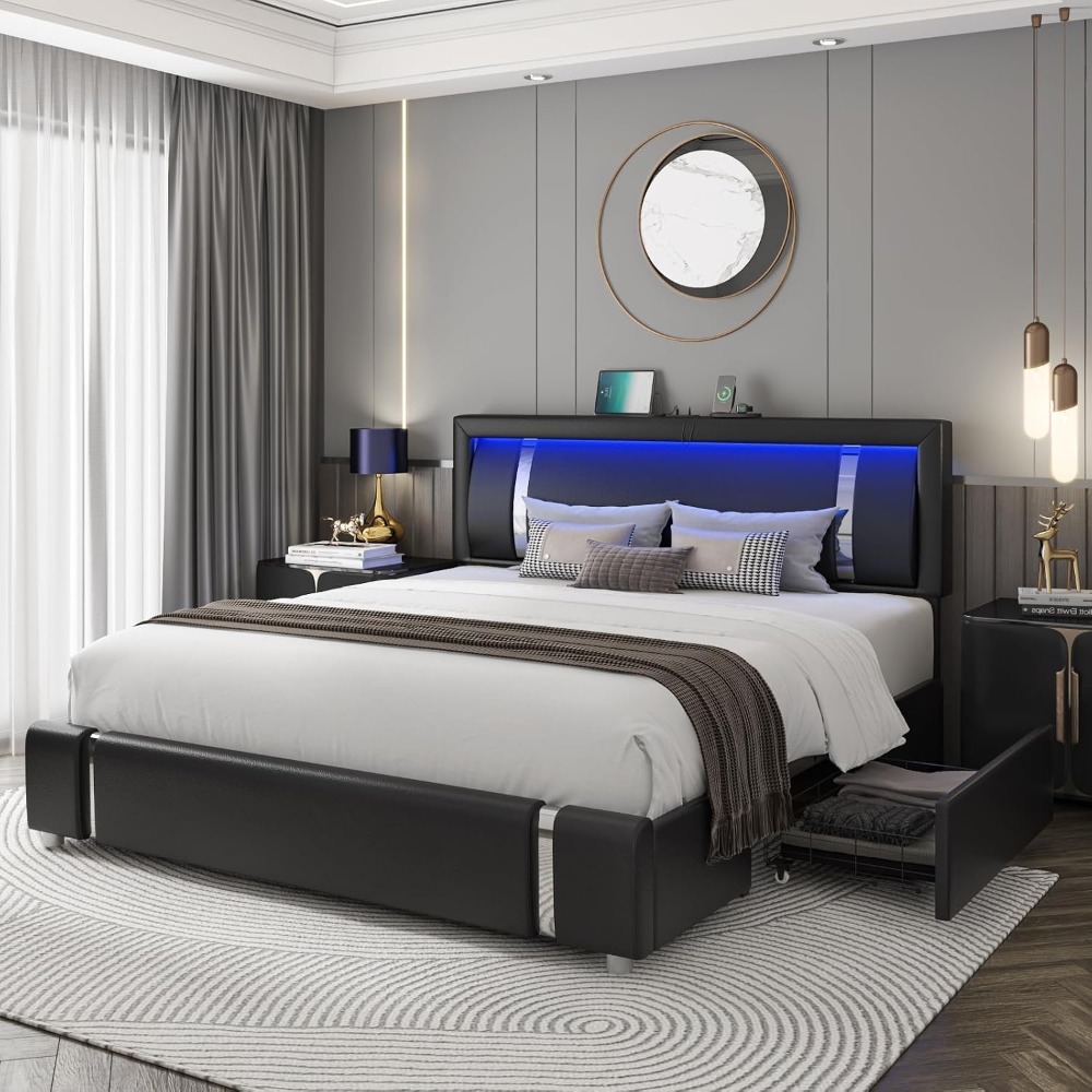 เตียงขนาดควีนไซส์แบบโมเดิร์นหุ - Canopy Bed Frame Metal Queen บทวิจารณ์และราคา